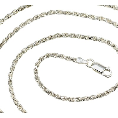 #ad New Solid Sterling Silver Twisted Rope Chain Link Necklace 30quot; 2.5mm
