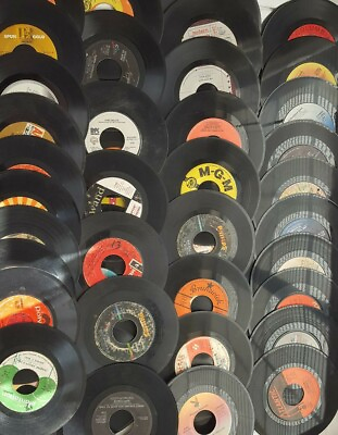 #ad Lot of 50 Random 45 rpm Vintage 7” Vinyl Records Jukebox Rock Pop Country Soul