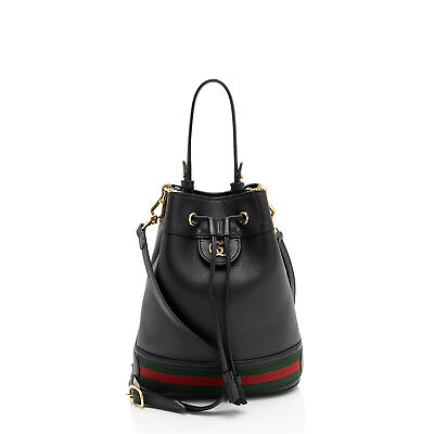 #ad Gucci Leather Ophidia Small Bucket Bag