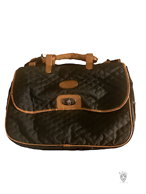 Vintage YSL Yves Saint Laurent Laptop Black Bag Briefcase Messenger Strap $125.00