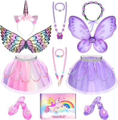 #ad Unicorn amp; Flower Princess Dress up Clothes Set for Girls Tutu Wings Shoes J