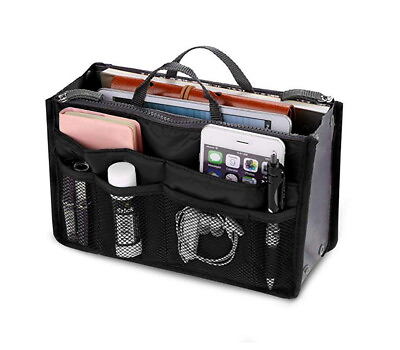 #ad Women#x27;s Travel Handbag Organizer Insert Multi Pocket Purse Liner Tote Organizer