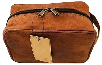 #ad Leather Toiletry Bag Compact Shaving Dopp Travel Make Up Kit For Men and Women3