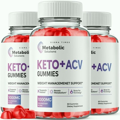 #ad 3 Pack Metabolic Solutions Keto ACV Gummies for Burning Fat for Energy