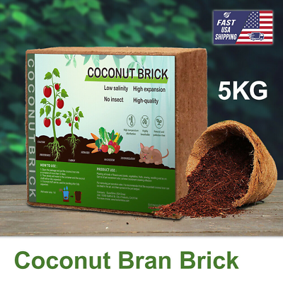#ad 5000G Coco Coir Brick Coconut Fiber Growing Potting Soil Plant Growing Media US