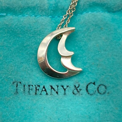 #ad Tiffany amp; Co. Crescent Moon Necklace 16quot; Paloma Picasso silver 2.7g