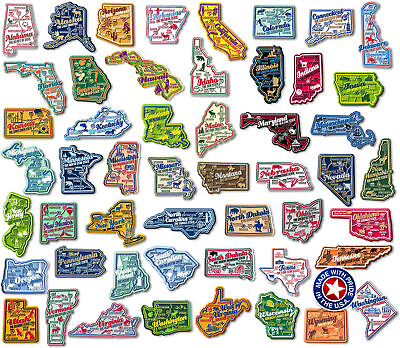 #ad U.S. Premium State Map Magnet Set by Classic Magnets 51 Piece Set
