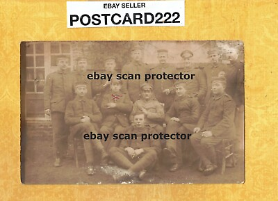 #ad X RPPC 1918 era WW1 real photo postcard GERMAN SOLDIERS ?