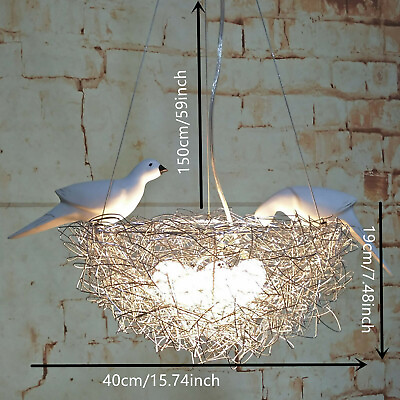 #ad Chandelier Bird Nest Led Lamp Ceiling Hanging Light Decor Fixtures Living Room