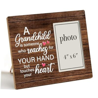 #ad Grandparents Gift Picture Frame From Grandson Granddaughter Rustic