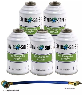 #ad #ad Refrigerant Leak Detector Dye UV Dye For 1234YF Systems Hose 5 Can Kit