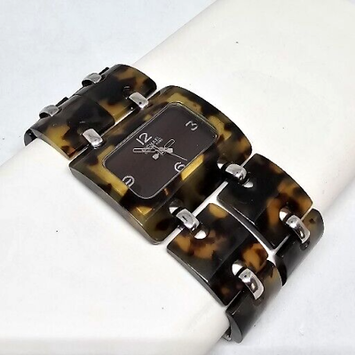 #ad MICHAEL KORS Brown Tortoise Shell Acetate Bracelet Watch MK4046