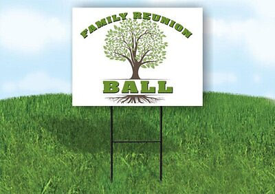 #ad BALL FAMILY REUNION GR TREE 18 in x24 in Yard Sign Road Sign with Stand