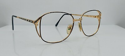 #ad Vintage Wilshire Designs WD1409 Black Gold Oval Sunglasses FRAMES ONLY