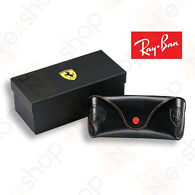 Rayban Ferrari Sunglasses Eyeglasses Soft Leather Black Case w Cleaning Cloth $11.99