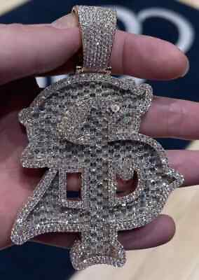 #ad Baguette Simulated Diamond Custom Any Letter Pendant 925 Silver Gold Plated