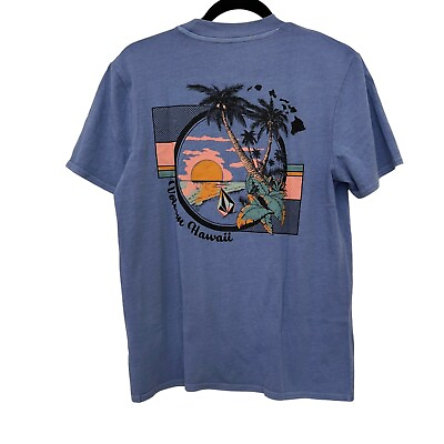 #ad Volcom blue graphic sunset short sleeve NWOT crew neck shirt NWOT Size: M