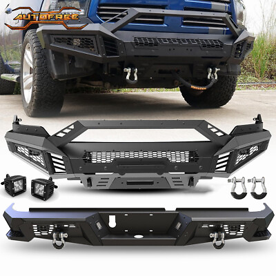 #ad 4 IN 1 Front Bumper Assembly Rear Bumper w D Rings For 2013 2018 Dodge Ram 1500