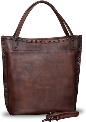 #ad Genuine Leather Shoulder Bag for Women Vintage Handmade Top Handle Large Capacit