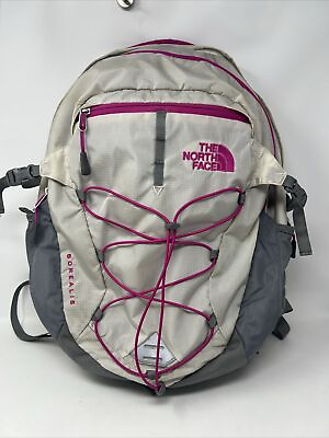 #ad THE NORTH FACE BOREALIS BACKPACK Dark Gray White and Pink accents