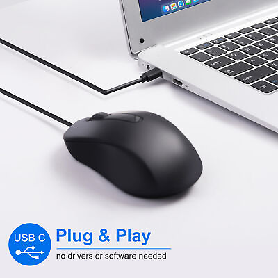 #ad Stylish Wired Mouse Plug Play 1000DPI Low Latency Computer Office Supplies