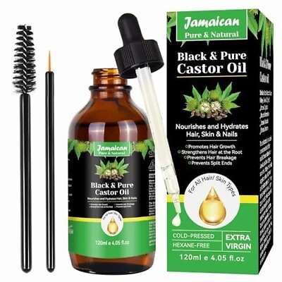 #ad 4oz Castor Oil Jamaican Organic Castor Oil Black Castor Oil Cold Pressed Unre