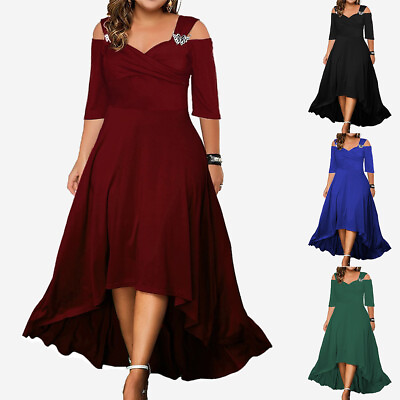 #ad Plus Size Womens Party Maxi Dress Ladies Cocktail Evening Prom Swing Ball Gown