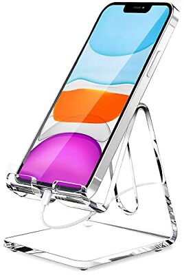 #ad Crpich Acrylic Cell Phone Stand Portable Phone Holder Clear Phone Stand for...