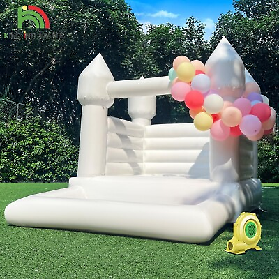 #ad 100%PVC White Inflatable Bouncy Castle Bounce House Bouncer Fit Kids Party Event