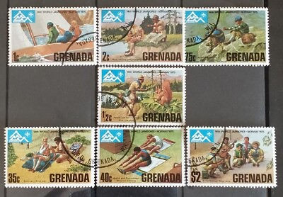 #ad 122. Grenada 1975 set 7 Used Stamp World jamboree Scouts .