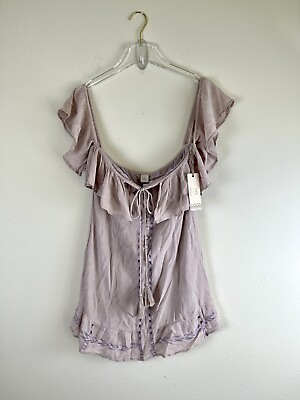 #ad NWT Ale Alessandra x Revolve Gisella Dress Lavender Off shoulder mini size S