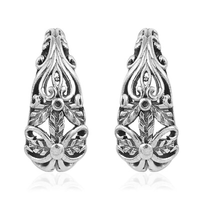 #ad 925 Sterling Silver Elegant J Hoop Earrings for Women Birthday Gifts