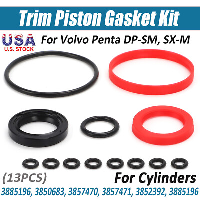 #ad Cylinder Outdrive Trim Piston Seal Gasket Rebuild Kit For Volvo Penta DP SM SX M