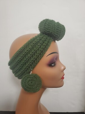 #ad Crochet Top Knot Headband Handmade Thyme