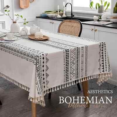 #ad Tablecloth Rectangular Pattern Digital Printing Table Cover for Dining Kitchen
