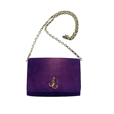 #ad Jimmy Choo Varenne Purple Suede Clutch Bag