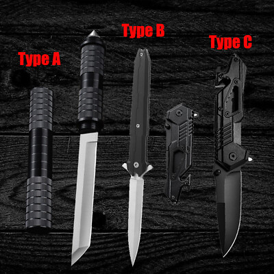 #ad Fixed Blade Outdoor Tactical Survival Hunting Pipe Pocket Knife Military Combat