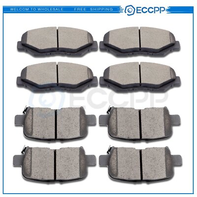 #ad For 1994 19951999 2000 Honda Civic 4X Front And 4X Rear Brake Metallic Pads