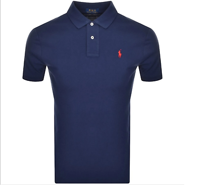 #ad New NWT Polo Ralph Lauren Dark Blue Polo Mens T Shirt 100% Cotton