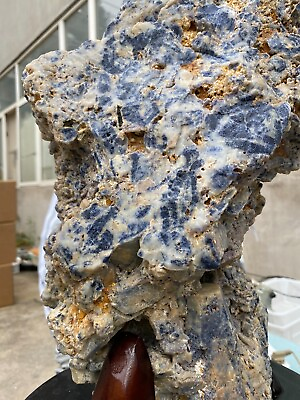 #ad 60.0lb Huge Unheated Blue Sapphire Corundum Cluster Rough Gemstone Rare Specimen