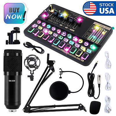 #ad Home Studio Recording Kit Mixer Condenser Microphone for Music Podcast Complete