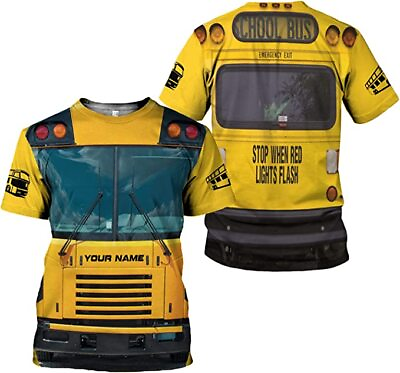 #ad Personalized School Bus Driver Shirt Custom School Bus Driver Shirts Yellow Bus