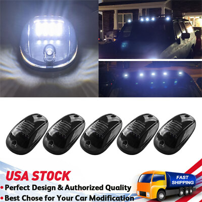 #ad 5x White Roof Cab Marker Light w T10 LED for Ford F Pickup Waterproof Smoke EAH