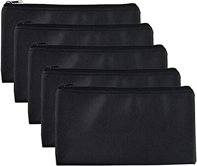 #ad Bank Bag5 Pack Leatherette Security Deposit Bags Utility Zipper Bags for Tool...