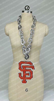 #ad New MLB SAN FRANCISCO GIANTS SILVER Jumbo Big Fan Chain Necklace Foam MI USA