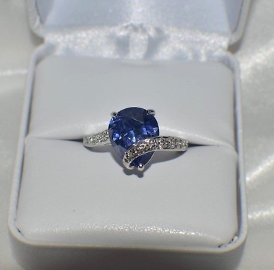 #ad 6 ct 10X12mm PREMIUM AAA TANZANITE COCKTAIL RING SIZE 8