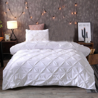 #ad Quilt Duvet Cover Set Textured Pillowcase Comforter Bedding Set Hotel Bedding