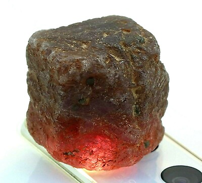 #ad 74 Ct Natural Burmese Unheated Red Ruby Corundum Specimen Certified Loose Rough