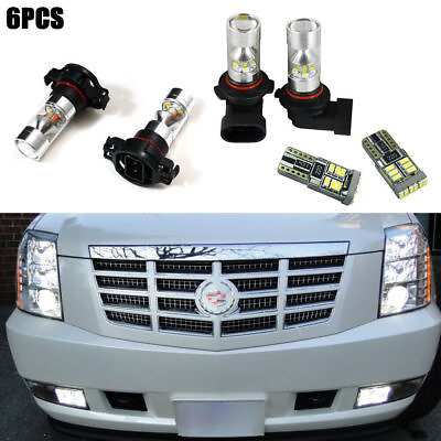 #ad 6Packs LED Fog Driving DRL Light Bulbs Combo For 2007 14 Cadillac Escalade US