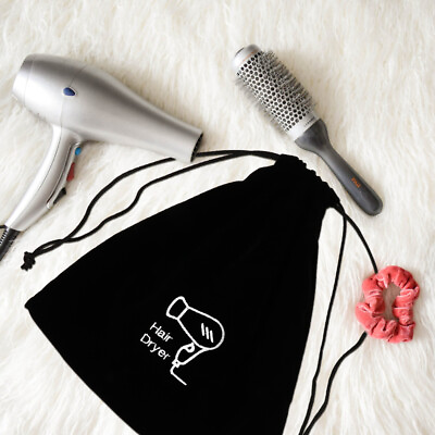 #ad Hair Dryer Bag Drawstring Organizer Waterproof Flannel Storage